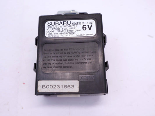 2020-2021 Subaru WRX Keyless Entry Unit Module Anti Theft 88035VA080 OEM 20-21