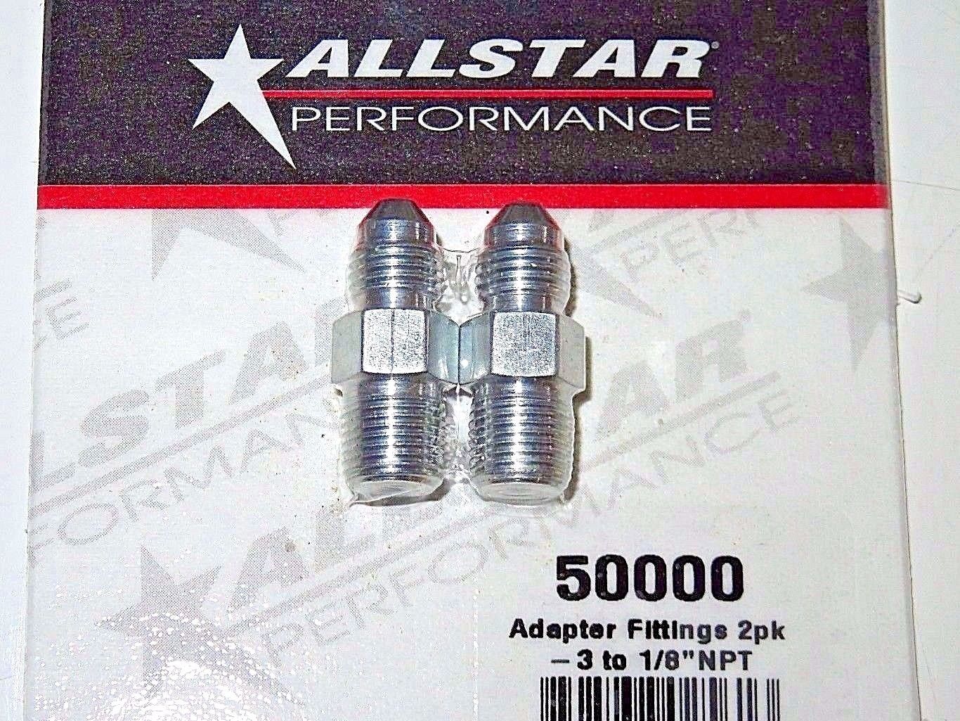 Steel Brake Line Caliper Adapter Fitting Straight -3 AN To 1/8" NPT 2pk